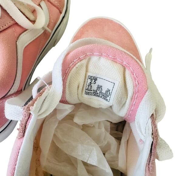 VANS Girls Old Skool Skate Sneaker Rose Dawn Pink Suede Size 2.5 Unisex Leather - Picture 6 of 6